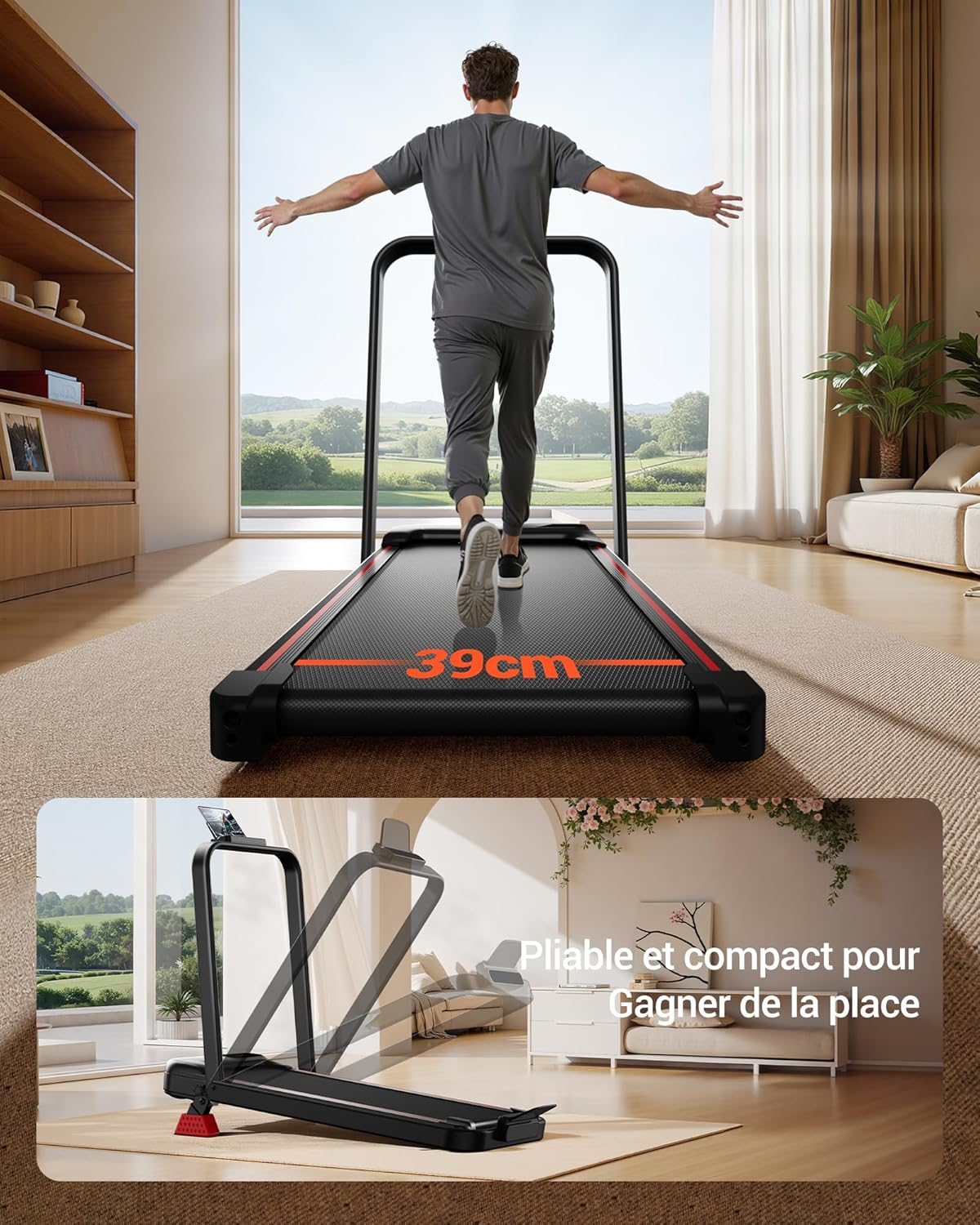 Folding Incline Walking Pad Treadmill